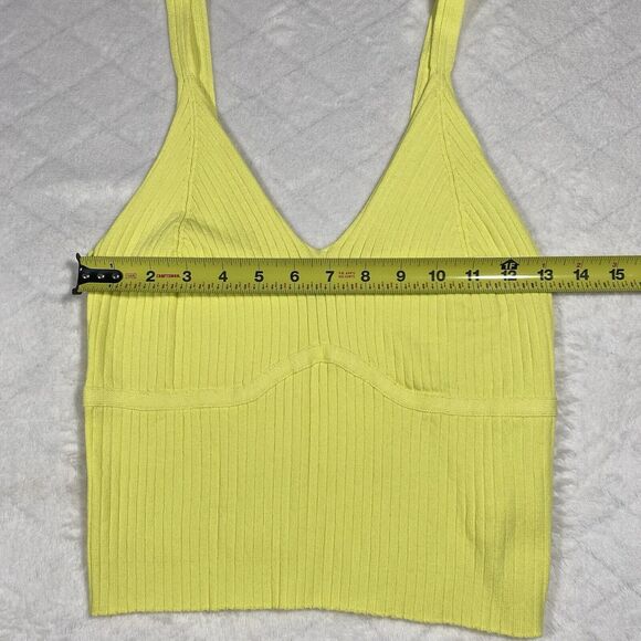 Lulus Bright Yellow Knit Two-Piece Cardigan Set Stretch Preppy Spring Sz Lg NWT - Picture 4 of 8